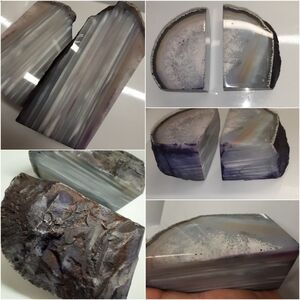 Banded Agate Crystal Rock Decor Pair